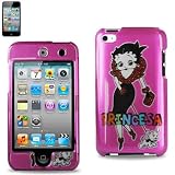 Betty Boop Hot Pink Princesa Snap on Case for Apple Ipod Touch 4 / 4th / 4G / itouch Gen Generation 8GB 16GB 32GB Mp3 Case + Microfiber Bag