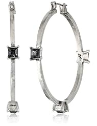 Kenneth Cole New York "Shell Brilliance" Black Diamond Crystal Hoop Earrings