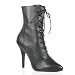 SEDUCE 5 Inch Lace-Up Ankle Boot, Side Zip Black Leather Pleaser