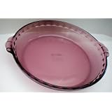 Corning Pyrex 9.5 Cranberry Cake Pie Pan w  Fluted Edge -- Vision Color by 