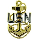 US Navy USN Fouled Anchor Pin Gold Silver Plated 1 1 4