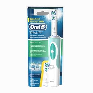 Oral-B Vitality Dual Clean Rechargeable Power Toothbrush, Light Green and White Oral-B Vitality Dual Clean Rechargeable Power Toothbrush, Light Green and White