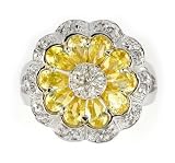 YELLOW CUBIC ZIRCONIA FLOWER RING