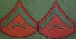 Green on Red USMC Chevrons - Lance Corporal - Male