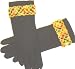 One Size Black Wool Jersey Gloves Reinforced By Nylon Fibers Trimmed with Multicolor Sequin Ribbon