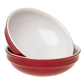 Emile Henry Provencal Individual Pasta Bowls, Set of 2, Cerise Red by Emile Henry