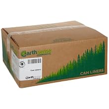 Webster Earthsense Recycled Tall Kitchen Waste Can Liner, Flat Seal, White