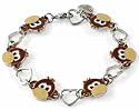 CUTE CHARM IT! Linked Brown Monkey Face Starter Bracelet Set ~ ADD MORE CHARMS