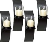 Set of 4 Mod-art Wall Candle Holder Sconce