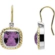 14K White Gold Amethyst and Diamond Earrings