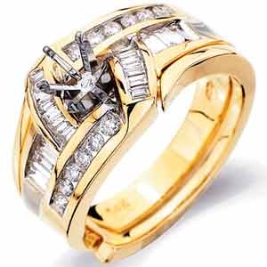 1 2Ct.T.W. Diamonds  14Kt. Gold  Diamond Wedding Ring Set