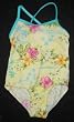 Girls 1 PC Swimsuit XX Back Soft Yellow Floral