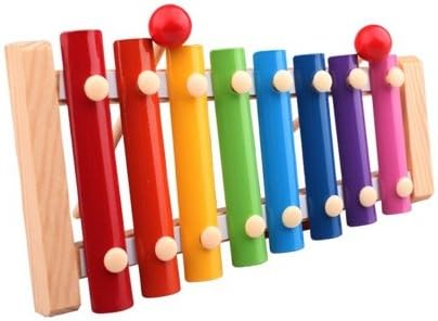 Formula® 8 Notes Wooden Colorful Hand Knock Piano Glockenspiel Xylophone with Two Mallets Musical Instrument Educational Toy for Kids