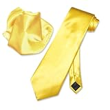 Antonio Ricci DARK YELLOW GOLD NeckTie Handkerchief Men's Neck Tie Set