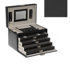 Sch�ner Schmuckkoffer XXL - SCHWARZ - Schatulle f�r Schmuck - Koffer f�r Ring und Kette