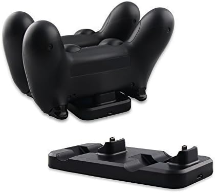 Tek Trendsetta PS4 controller charger, Dual Charging Dock station for PlayStation 4 DualShock controller Super Slim Black