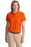 Ladies Silk Touch Sport Shirt, Color: Orange, Size: Large
