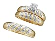 Stunning 3 Pc. Diamond Wedding Set For Him and Her