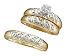 Stunning 3 Pc. Diamond Wedding Set For Him and Her