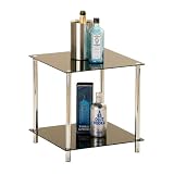 Links 50400200 TOV Beistelltisch Schwarzglas-Chrome 45x45x46 cm