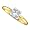 14K Yellow 2 Two Tone Gold Princess Cut White Diamond Bridal Wedding Engagement Solitaire Ring Band ( 0.20 cttw H - I Color I1 Clarity ) (Size 4 ~ 9)