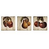 IMAGE OF Set of 3 Distressed Country Rustic Assorted Fruit Wall Panels 17