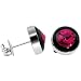 10mm Bezel January Birthstone Stud Earrings