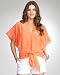 bebe Flutter Sleeve Silk Tie Top