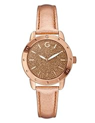 G by GUESS Womens Rose Gold-Tone Glitz Watch
