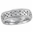 White Gold Celtic Inspired Men's Band
