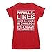 Rocket Factory Parallel Lines Will Never Meet T-shirt Ladies/Juniors Sizes S to XXL