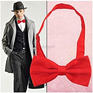 Men Pre Tied Solid Tuxedo Bow Tie Bowtie Necktie 5 Colors Color:Red