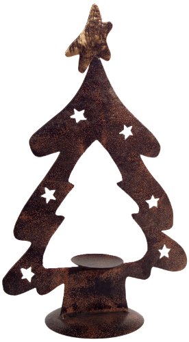 Brauns-Heitmann 81363 Metall-Baum mit Kerzenhalter, ca. 23.5 x 12.5 x 38.5cm, rost