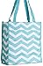 World Traveler Teal Blue Zig Zag Chevron Travel Tote Bag 12-inch