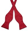 Vesuvio Napoli SELF TIE Bow Tie Solid RED Color Men's BowTie