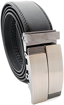 dBurg Products Men's One Size Adjustable Automatic Ratchet Belt (black leather double brushed gold)