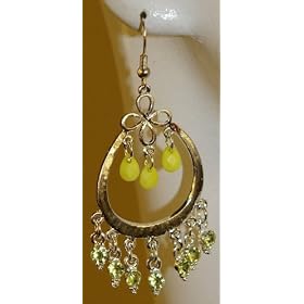 Saka's Silver Toned Acrylic Beads Chandelier Earrings