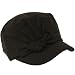 Winter Ribbon Bow Cadet Military Castro Hat Cap Black