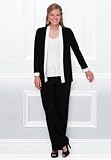 Woman Within Plus Size 3 piece pantsuit in stretch knit with ruffles
