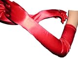 Adult 23 Long Opera Length Lycra Satin Gloves: Red