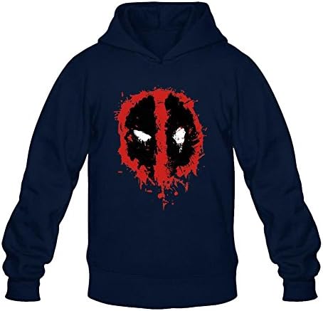 Maixer Cool Hoodie for Boy Marvel Deadpool Splatter Icon Graphic Baseball Royal Blue XL