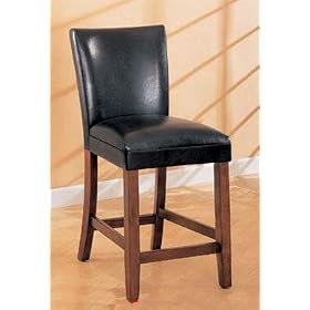 Coaster Bar Stools, Black Leather Like Cherry Finish, 29-Inch Height, Set of 2 by Coaster Home Furnishings