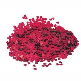 14g Red Heart table confetti - Fabulous Red Sparkle heart wedding party table confetti