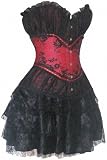 A827_rot_Rock - Corsagekleid Mini Rock Corsage Kleid Gothic