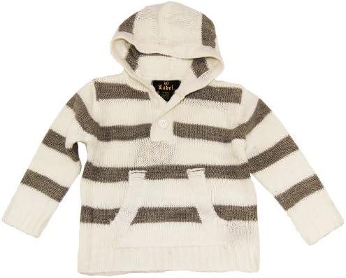 Rabel Little Boys' Grey Strippes Hoodie Cardigan Hooded Sweater