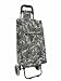 27" Shopping Trolley. BLACK Floral Lightweight Folding Shopper