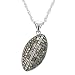 Sterling Silver Brown and White Diamond Football Pendant (1/2 cttw), 18\
