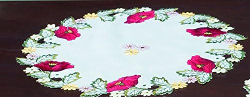 Editex Home Curtain Holiday Themed Round Doilie, 16-Inch, Kalanit