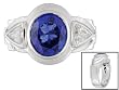 14K White Gold Man's Tanzanite and Diamond Ring