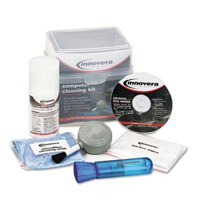 New Innovera General Purpose PC/Computer Cleaning Kit Spray Wipes Blower Brush Microfiber Cloth